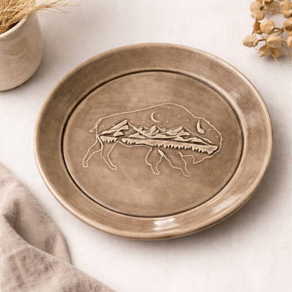 Medium Round Tray  - Bison Texture