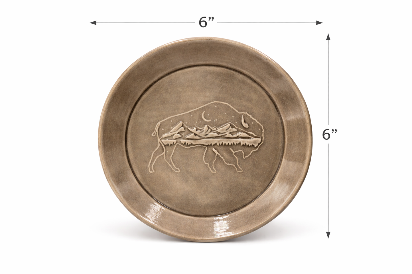 Medium Round Tray  - Bison Texture