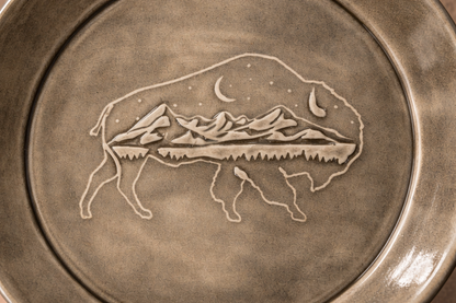 Medium Round Tray  - Bison Texture