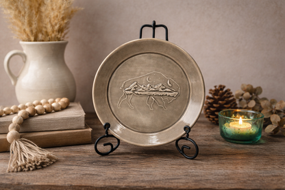 Medium Round Tray  - Bison Texture
