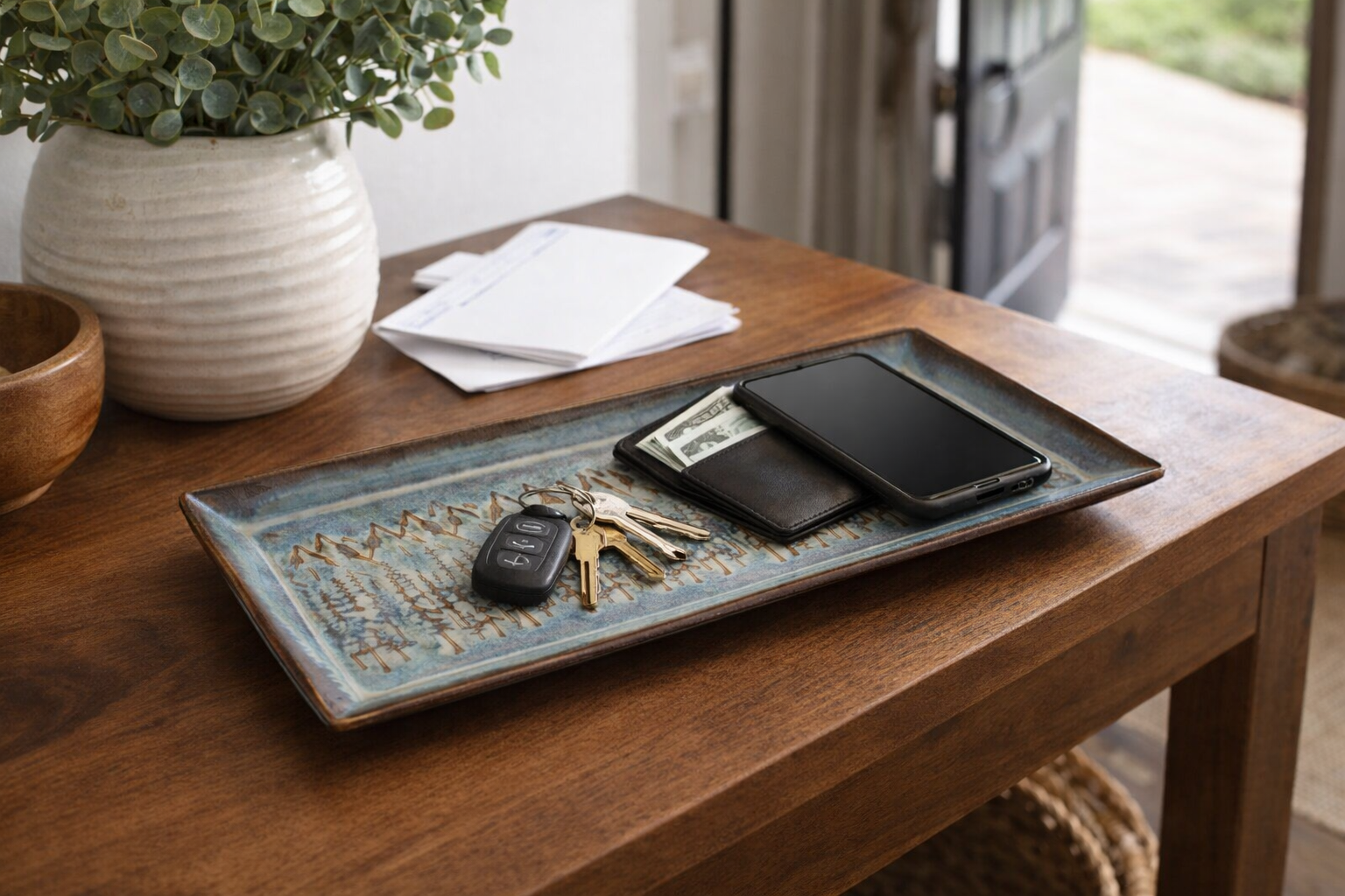 Glacier Bronze large forest mountain tray