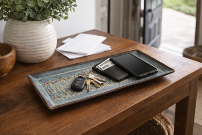 Glacier Bronze large forest mountain tray