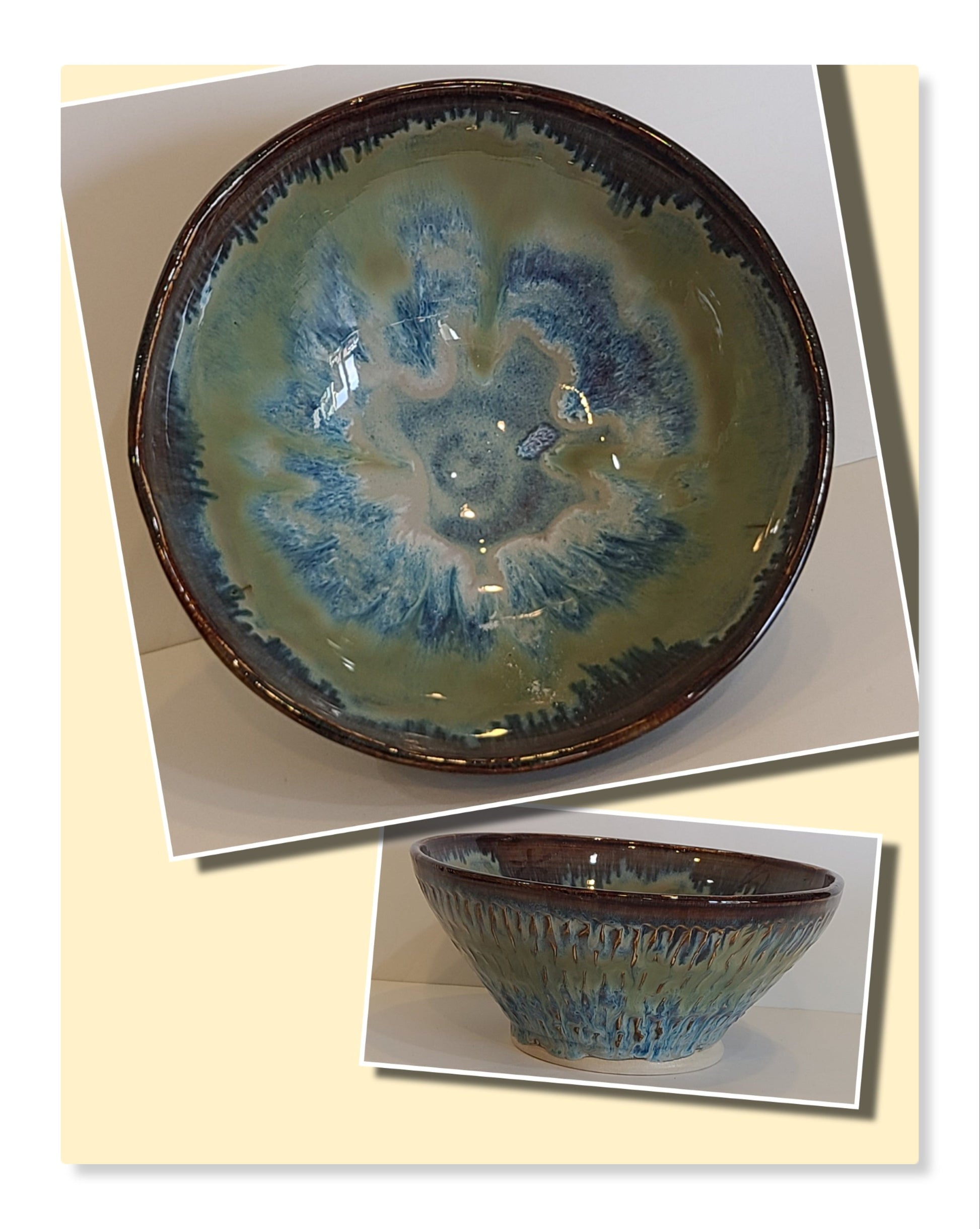 Serving Bowl - Yellowstone Sapphire Pool - Facetted