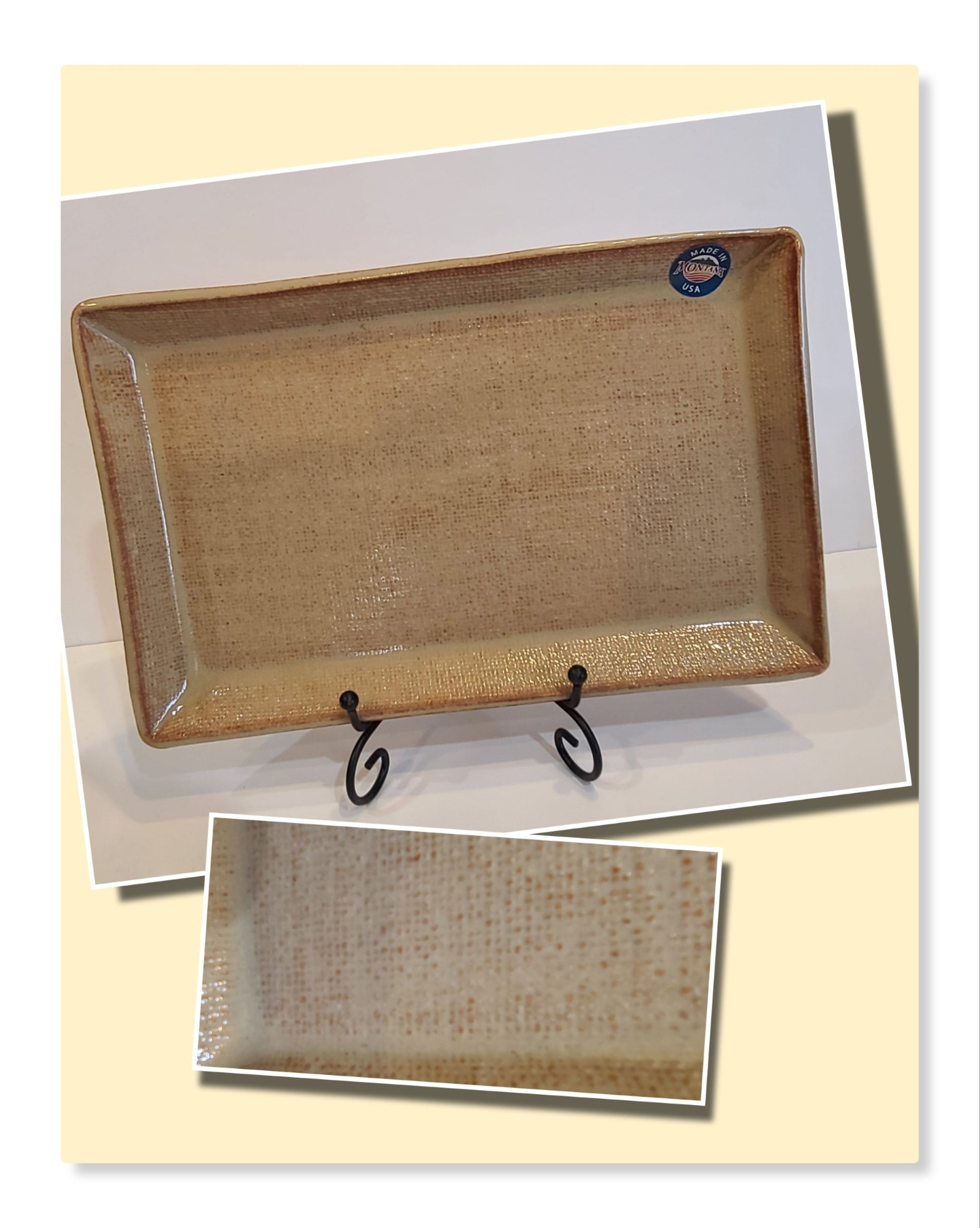 Wide Rectangle Tray - Burlap